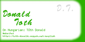 donald toth business card
